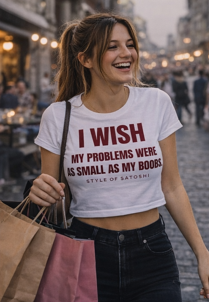 I WISH MY PROBLEMS WERE AS SMALL AS MY BOOBS - Ladies Cropped Tee