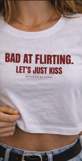 BAD AT FLIRTING - Ladies Cropped Tee